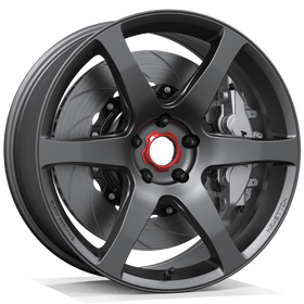 Makstton FF MR6 flow formed wheel in matte gunmetal finish