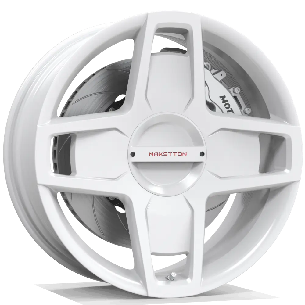 Makstton FG BO02 custom forged wheel with the Standard Finish in white view 1