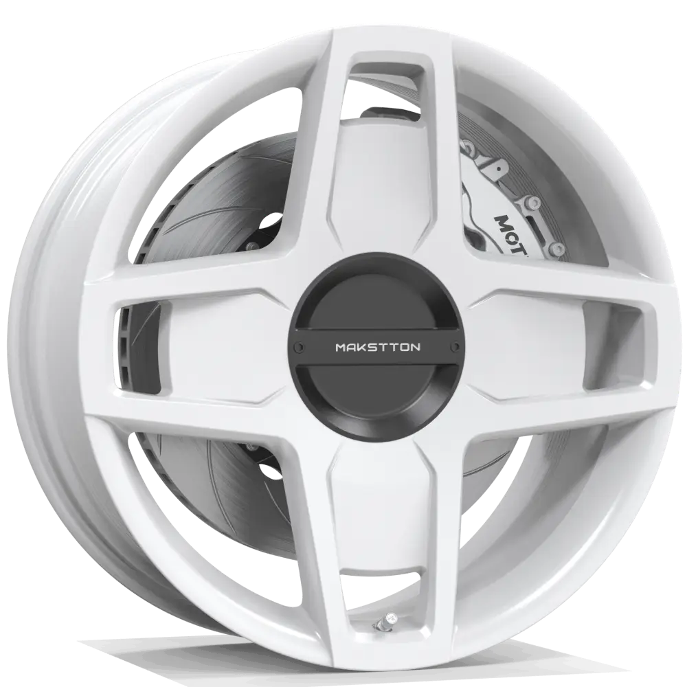 Makstton FG BO02 custom forged wheel with the Standard Finish in white view 2