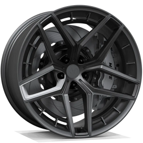 Makstton FG BO05 custom forged wheel with the Milled Edge finish in black and silver