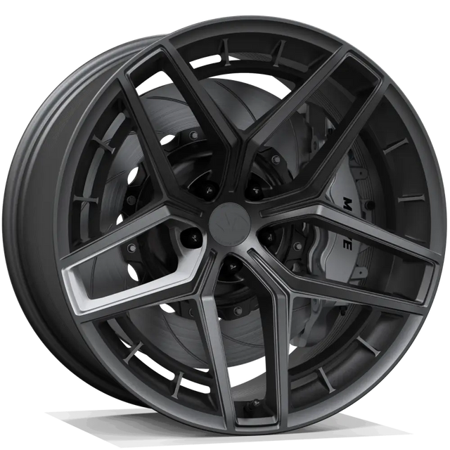Makstton FG BO05 custom forged wheel with the Milled Edge finish in black and silver