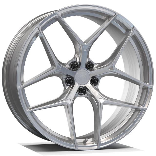 Makstton FG FK07 custom forged wheel with the Polished finish in silver view 1