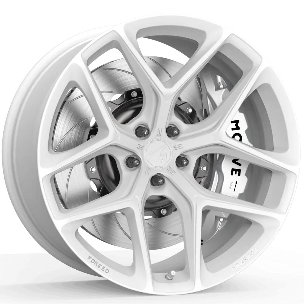 Makstton FG FK07R custom forged wheel with the Standard Finish in white
