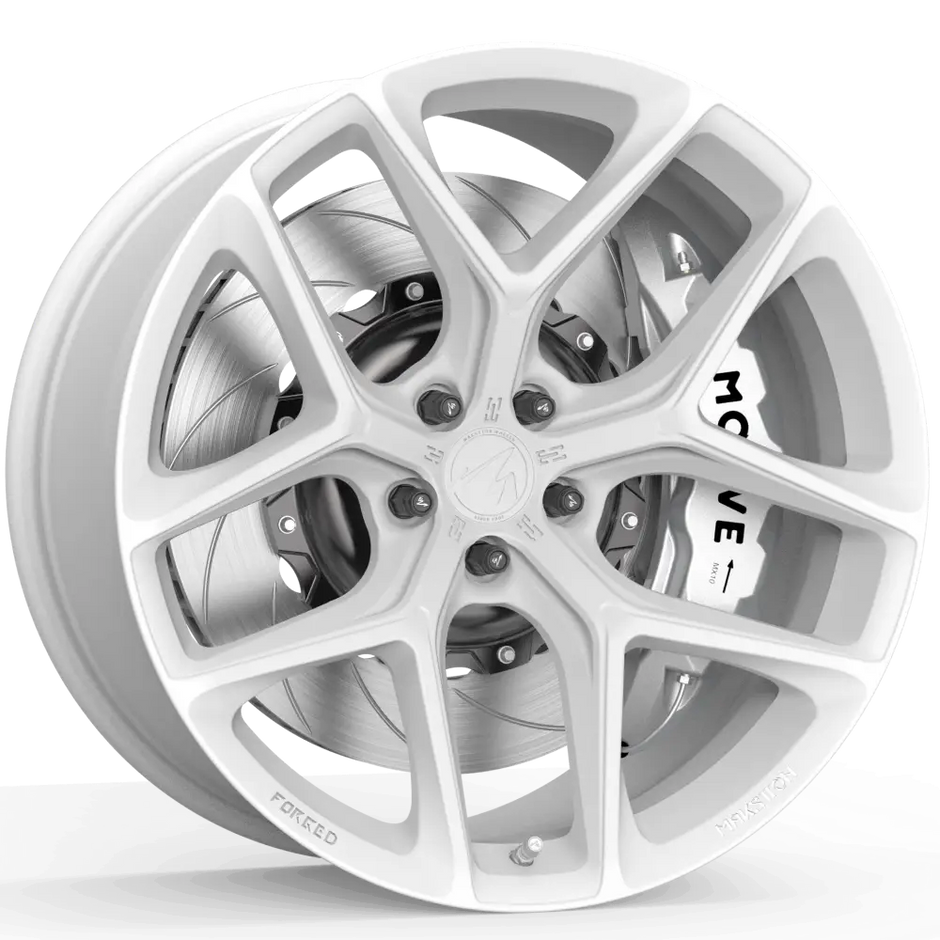 Makstton FG FK07R custom forged wheel with the Standard Finish in white