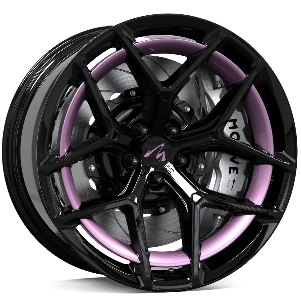 Makstton FG FK07RS custom forged wheel with the Custom Color finish in black and purple