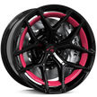 Makstton FG FK07RS custom forged wheel with the Custom Color finish in black and red