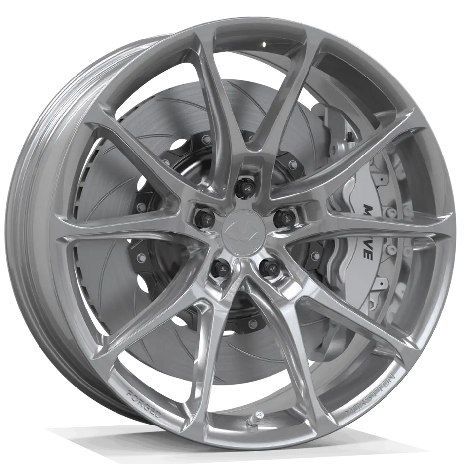 Makstton FG FR9 custom forged wheel with the Polished finish in silver