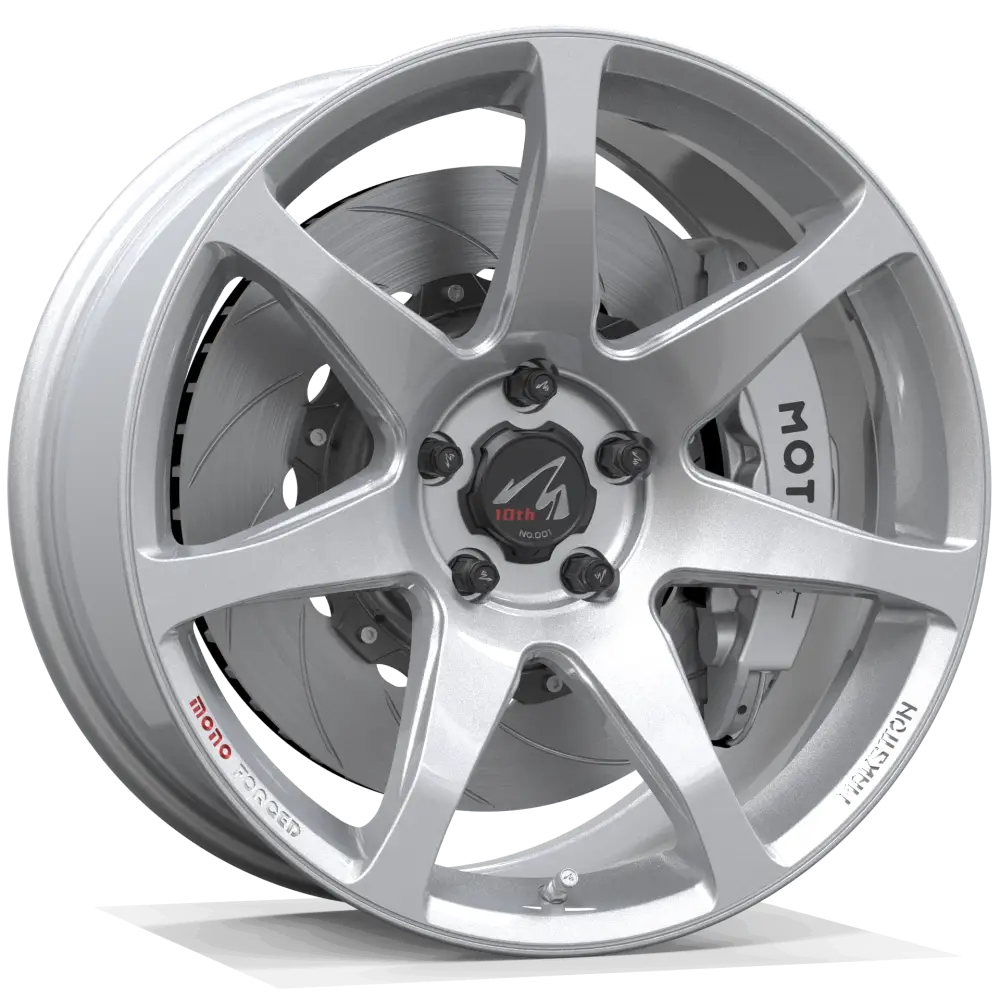 Makstton FG MR7 MONO die-forged wheel with the Gloss Silver finish in silver