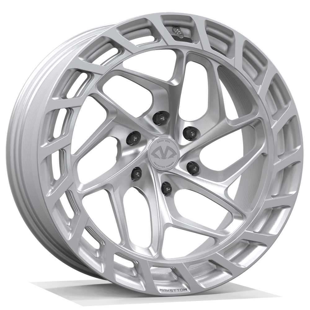 Makstton FG RE AV6 custom forged wheel with the Standard Finish in silver