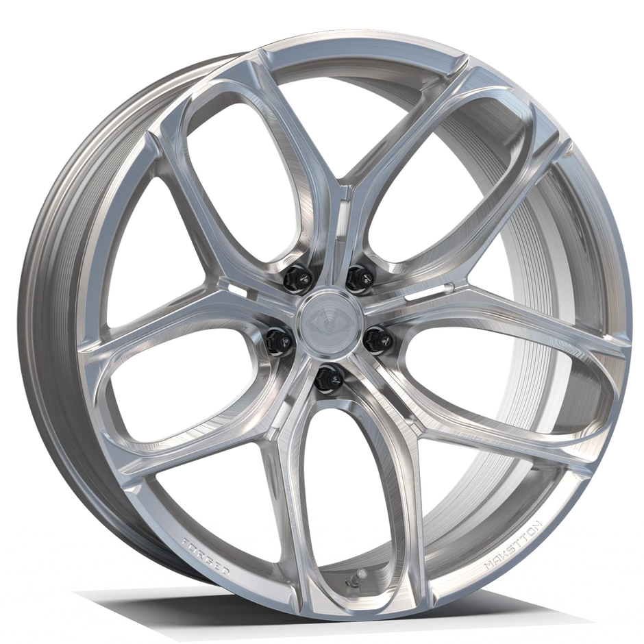 Makstton FG RE TF5 custom forged monoblock wheel in brushed silver finish