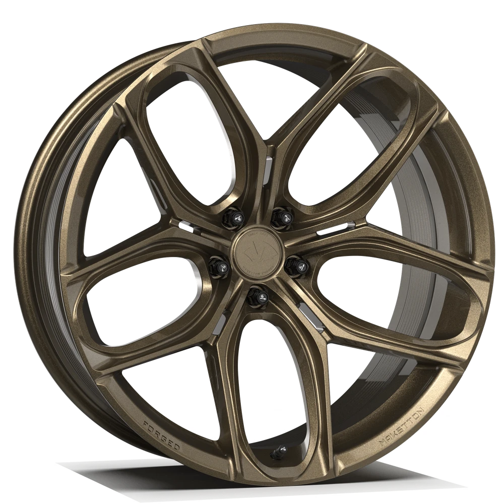 Makstton FG RE TF5 custom forged monoblock wheel in gloss bronze finish