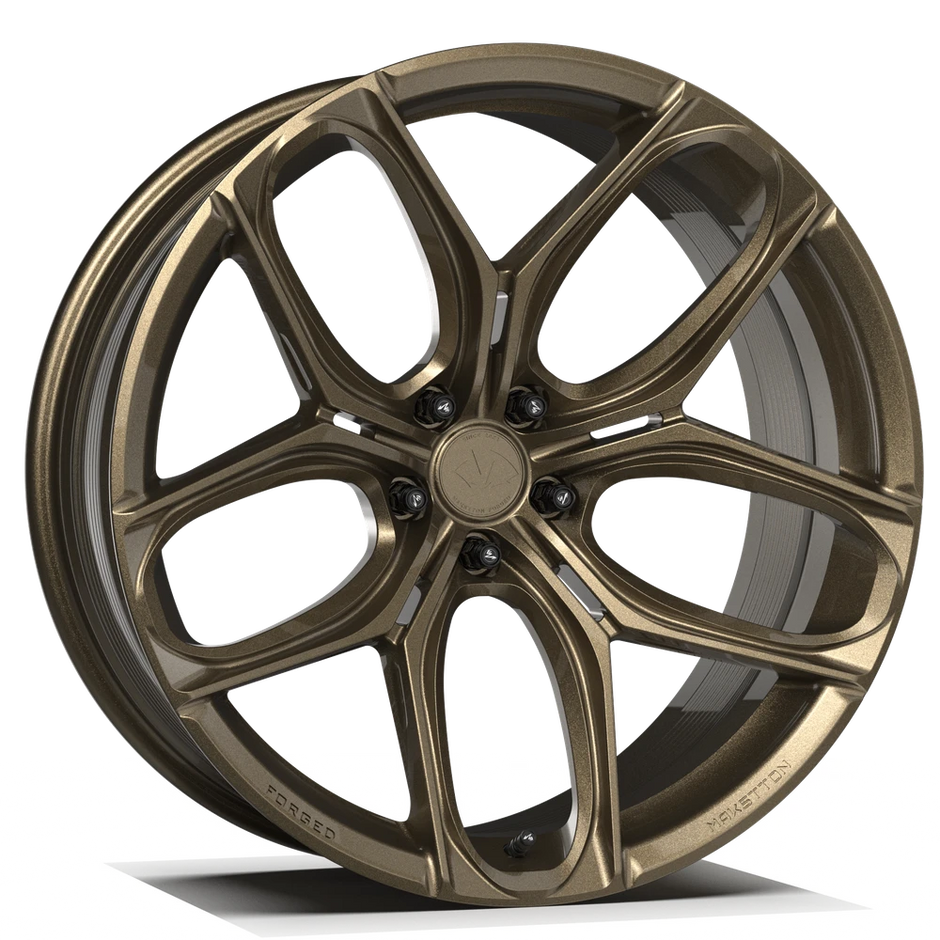 Makstton FG RE TF5 custom forged monoblock wheel in gloss bronze finish