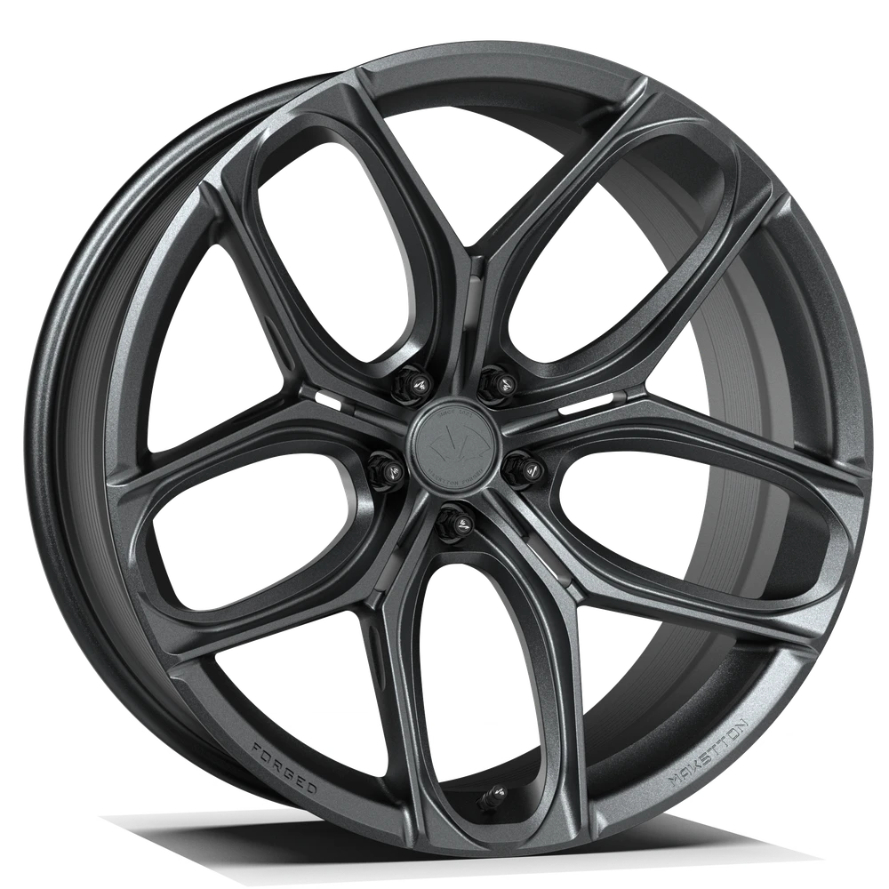 Makstton FG RE TF5 custom forged monoblock wheel in gloss gunmetal finish