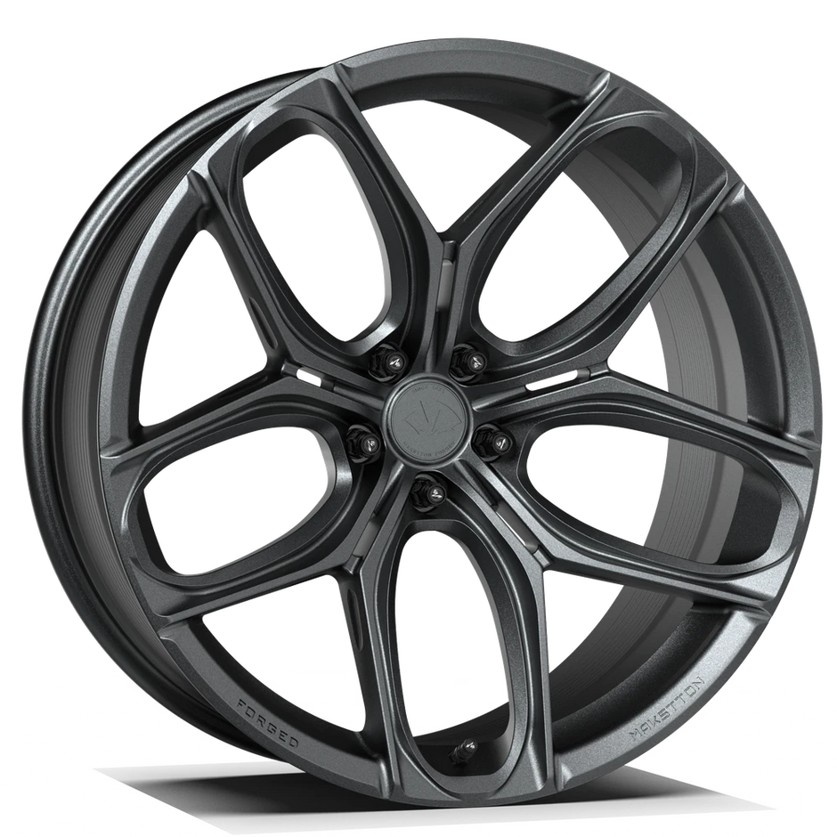 Makstton FG RE TF5 custom forged monoblock wheel in gloss gunmetal finish
