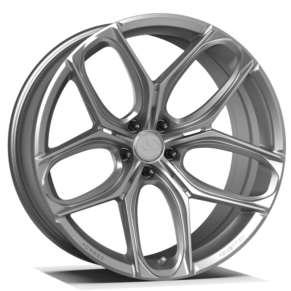 Makstton FG RE TF5 custom forged monoblock wheel in gloss silver finish