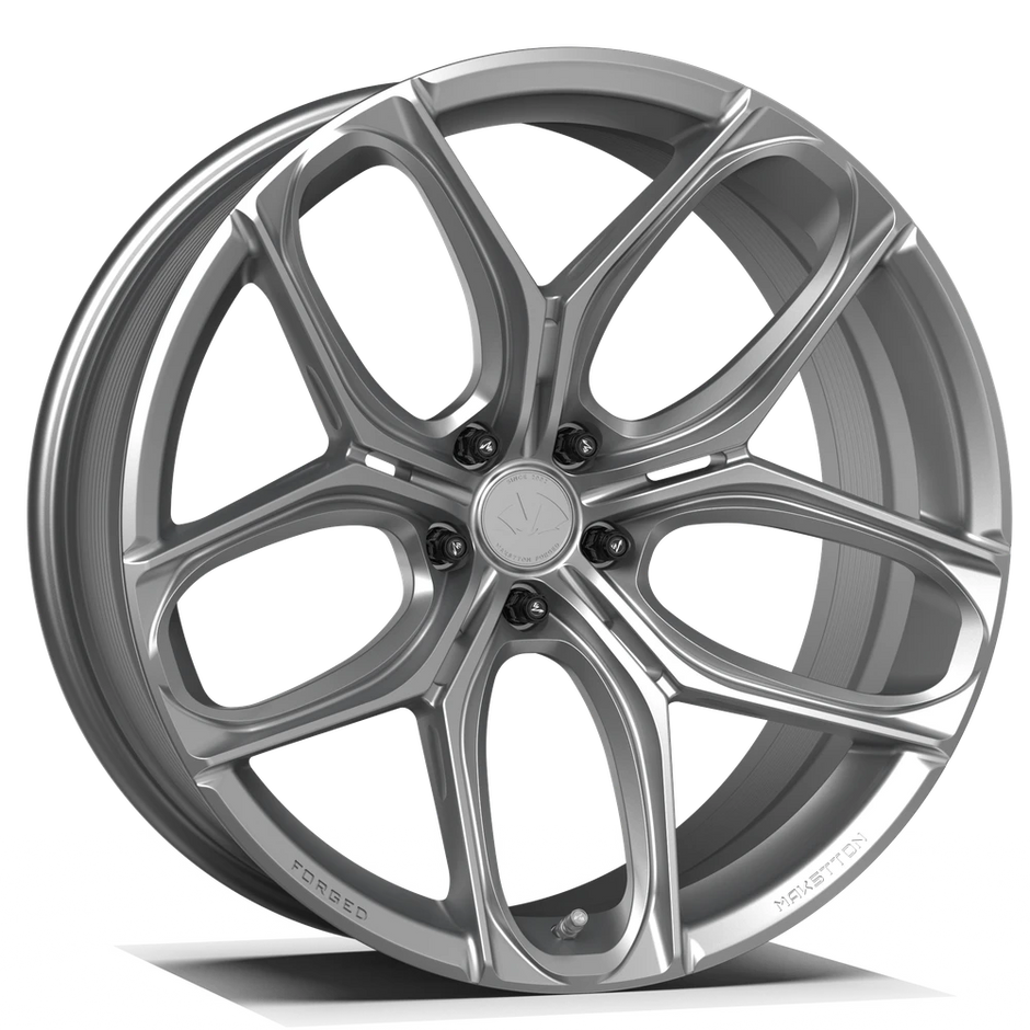 Makstton FG RE TF5 custom forged monoblock wheel in gloss silver finish