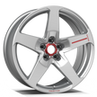 Makstton FG RE05 custom forged wheel with the Custom Color finish in silver and red