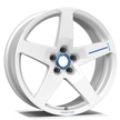 Makstton FG RE05 custom forged wheel with the Custom Color finish in white and blue