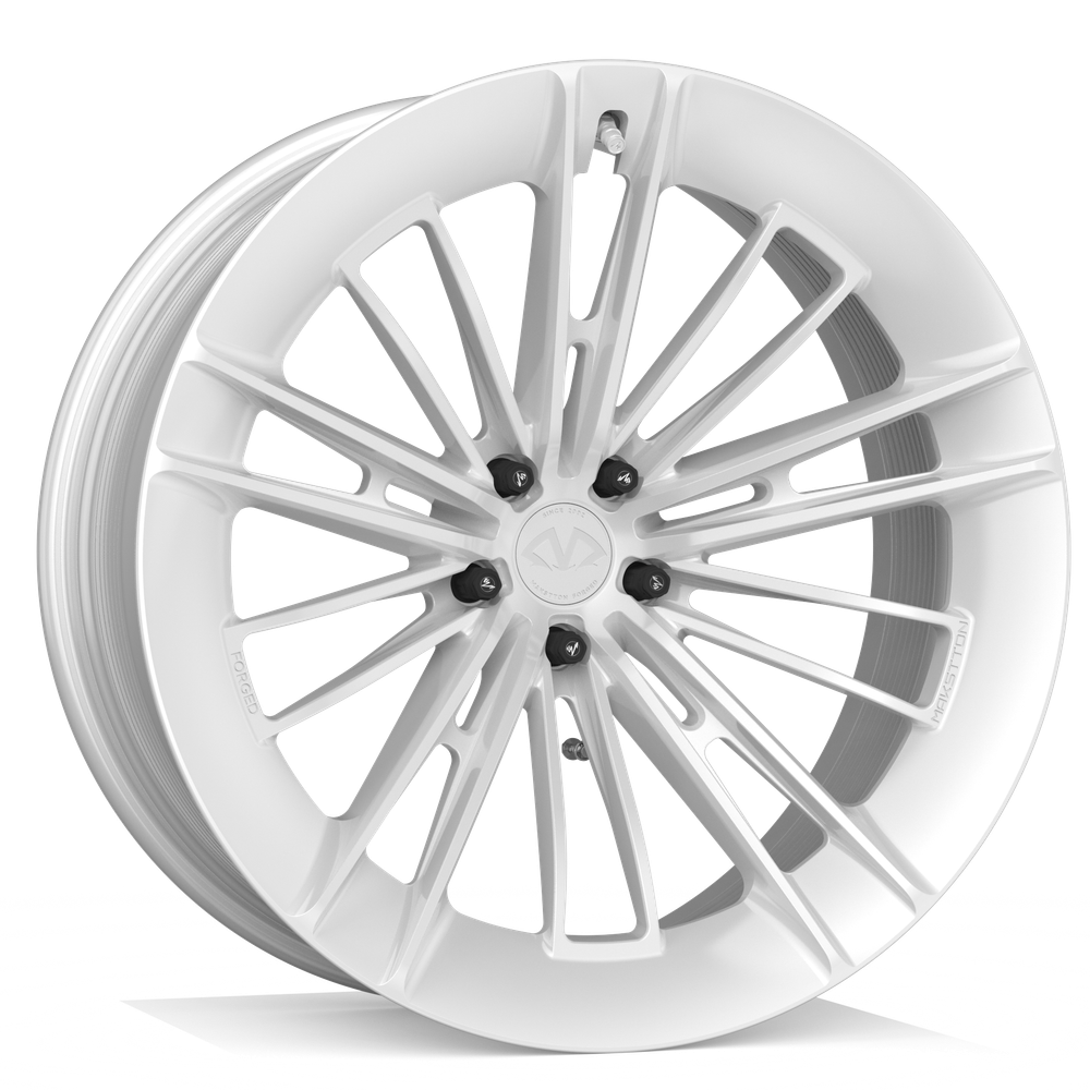 Makstton FG RE08 custom forged wheel with the Standard Finish in white