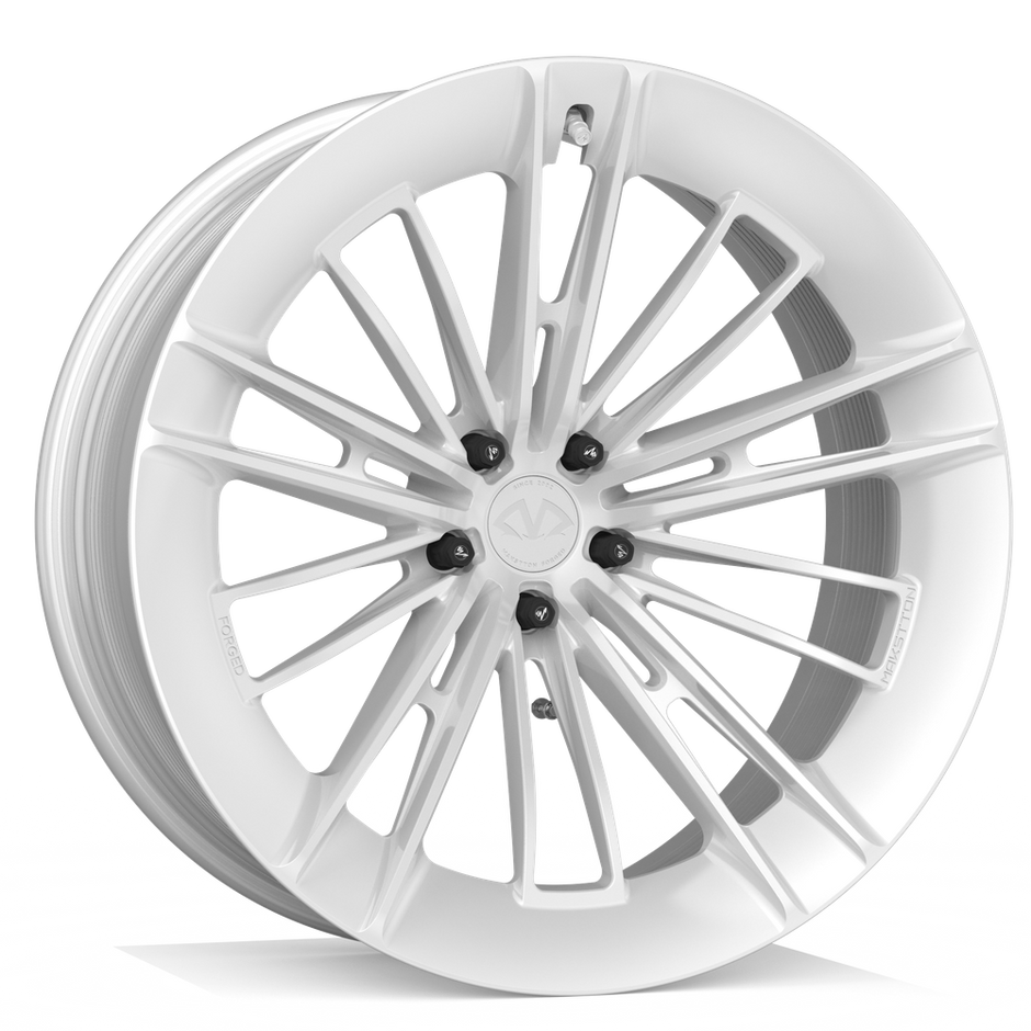 Makstton FG RE08 custom forged wheel with the Standard Finish in white