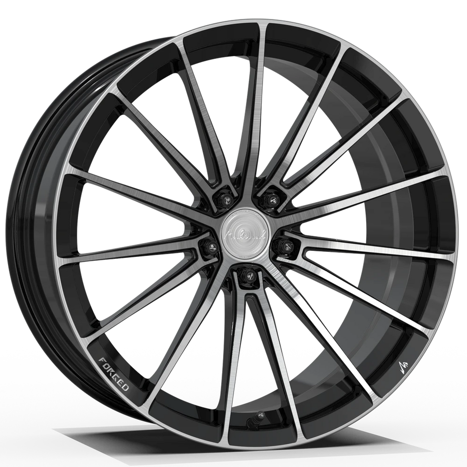 Makstton FG ZY01 custom forged wheel with the Two-Tone finish in black and silver
