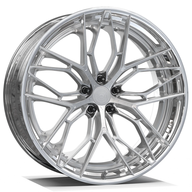 Makstton FG2P FK08 2-piece forged wheel with the Polished finish in silver