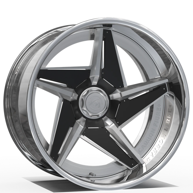 Makstton FG2P LURK5 2-piece forged wheel with the Two-Tone finish in black and silver