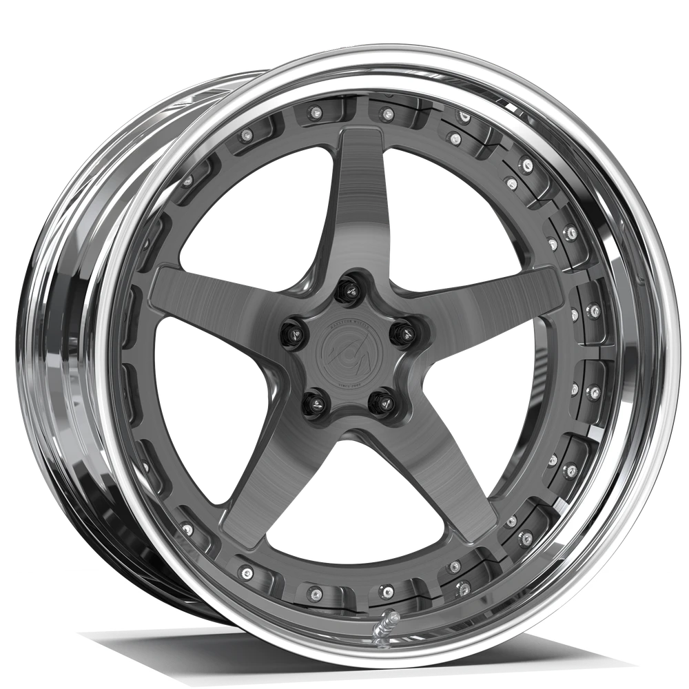 Makstton FG2P WEAVER 2-piece forged wheel with the Standard Finish in black view 1