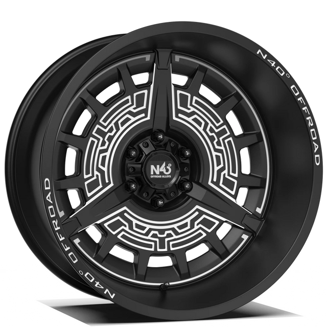Makstton N40° CK03H flow-formed off-road wheel in matte black with machined accents