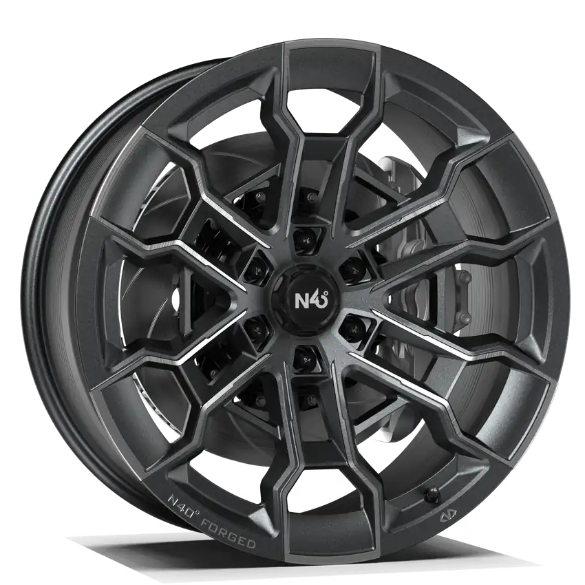 Makstton N40° FG BLT6 custom-forged off-road wheel in gunmetal with a machined face