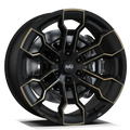 Makstton N40° FG BLT6 custom-forged off-road wheel in matte black with a gold ring