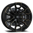 Makstton N40° FG BLT6 custom-forged off-road wheel in matte black with a gold ring