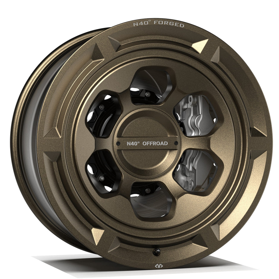 Makstton N40° FG HV6 custom-forged off-road wheel with the Standard Finish in bronze