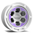 Makstton N40° FG HV6 custom-forged off-road wheel in white with a custom purple accent