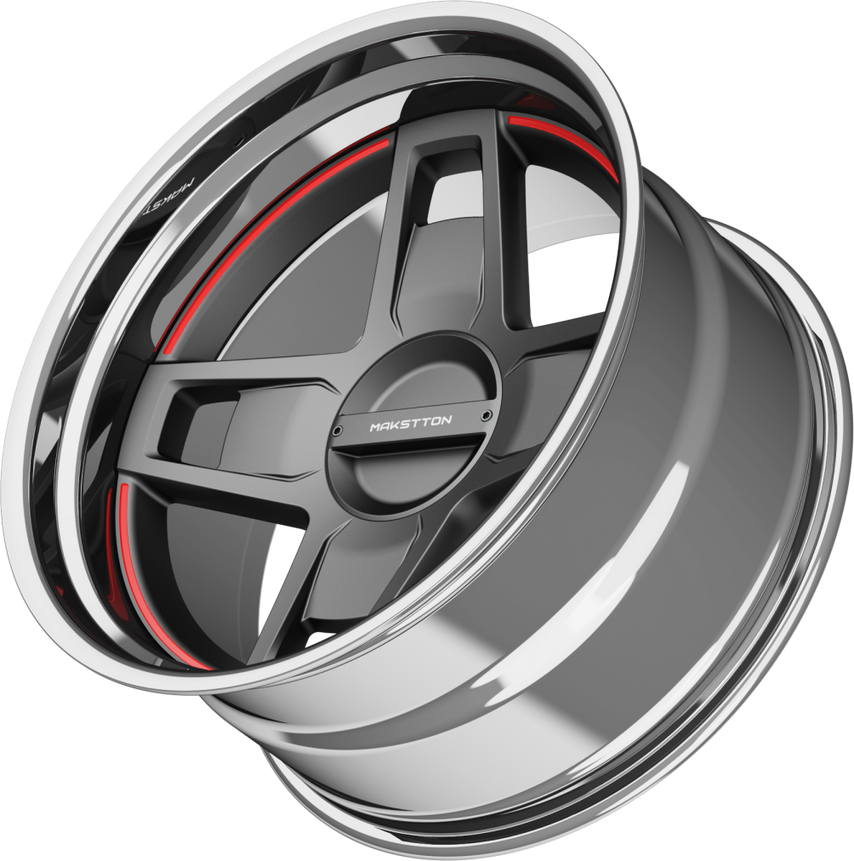 Close-up of a Makstton wheel designed and manufactured in Jiaxing, China